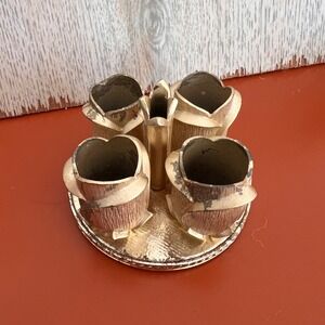 Vintage Avon Golden Vanity Four Rosebud Openings Lipstick Holder Gold Tone